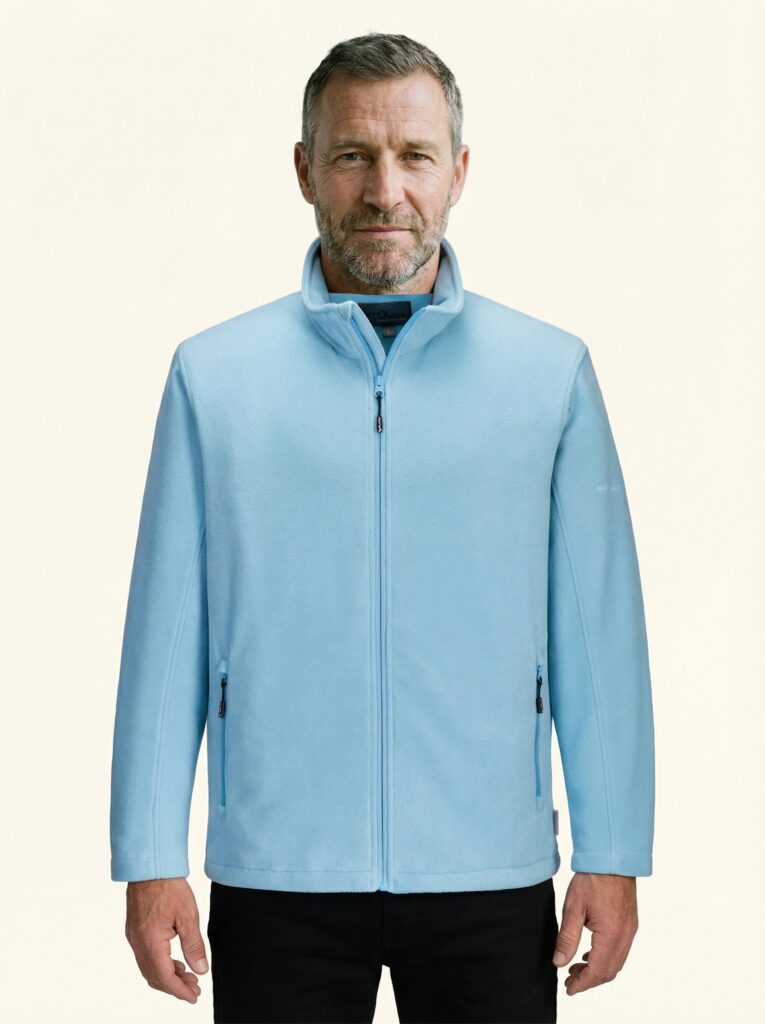 Lothar – Fleece an Person, Oberkörper frontal, geschlossen