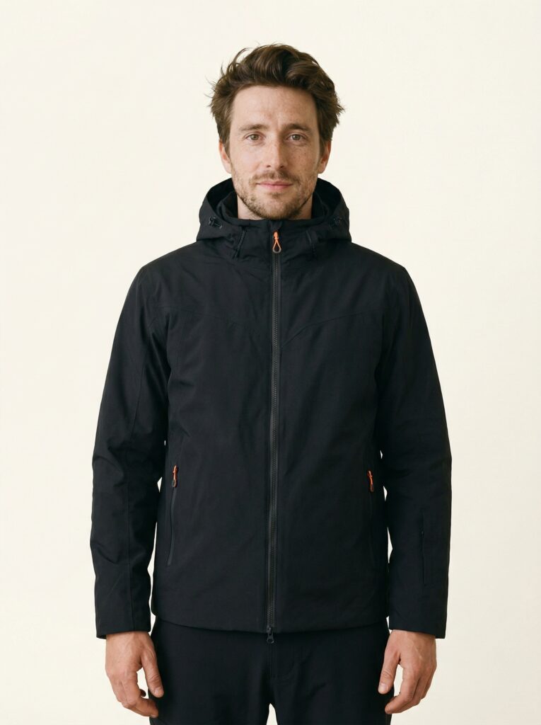 Marvin – Funktionsbekleidung an Person, Oberkörper frontal, geschlossen