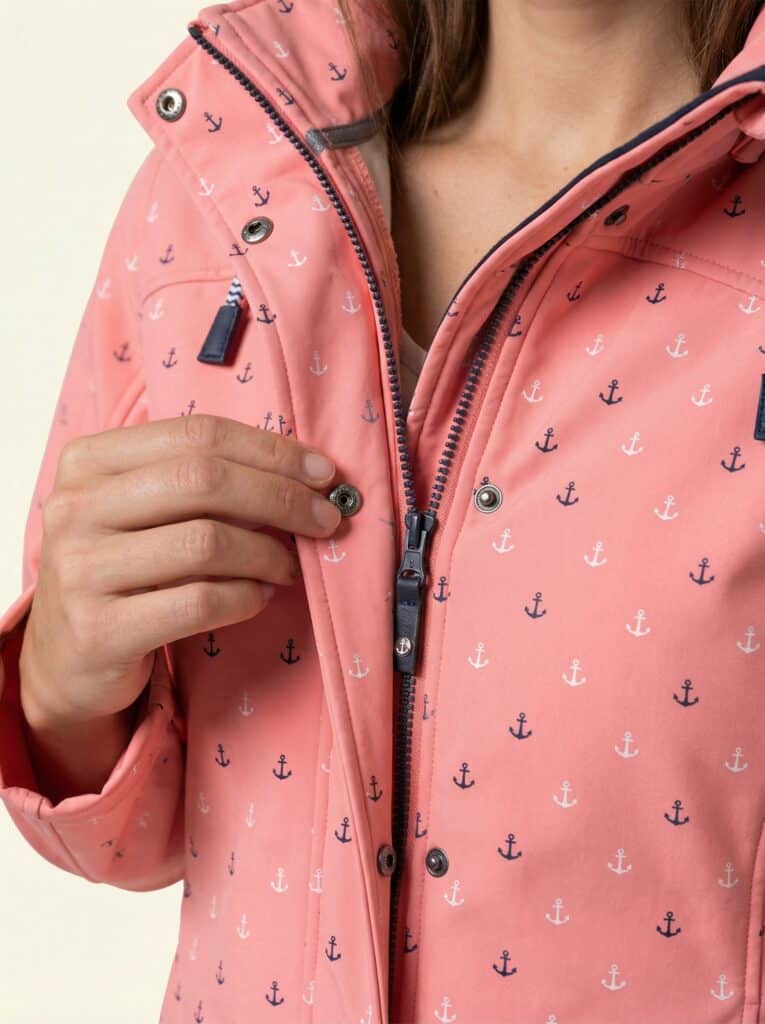 Jana – Detailaufnahme Hand am Reißverschluss