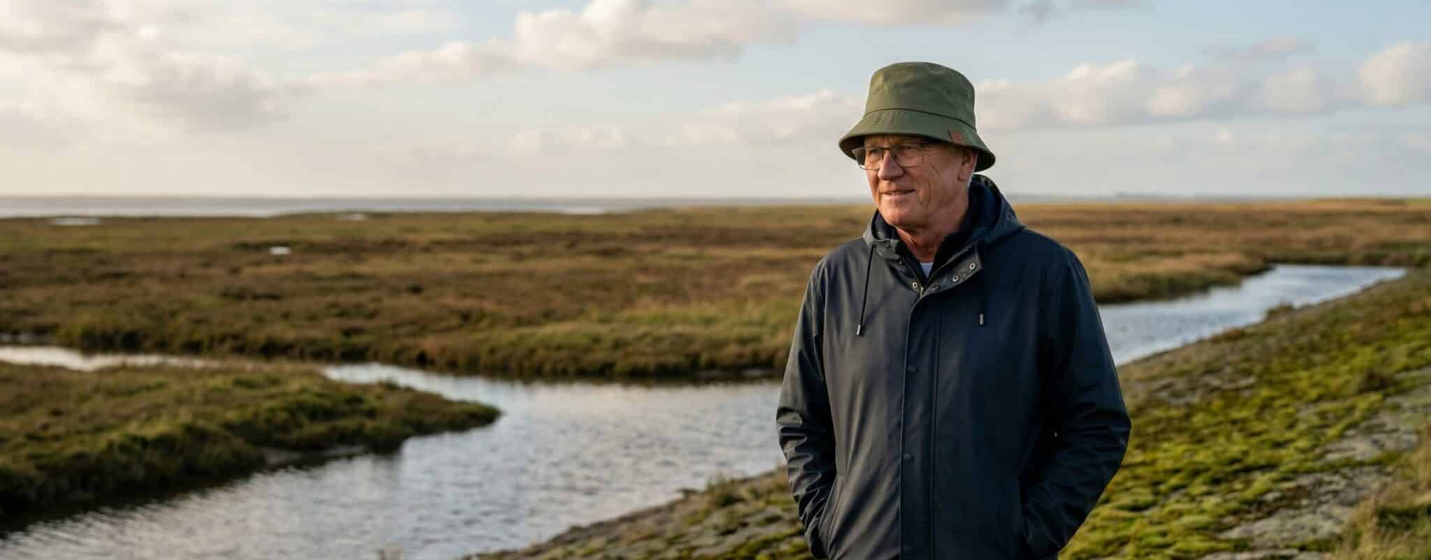 Bucket Muetze [Digital] – Baumwolltwill in norddeutscher Landschaft